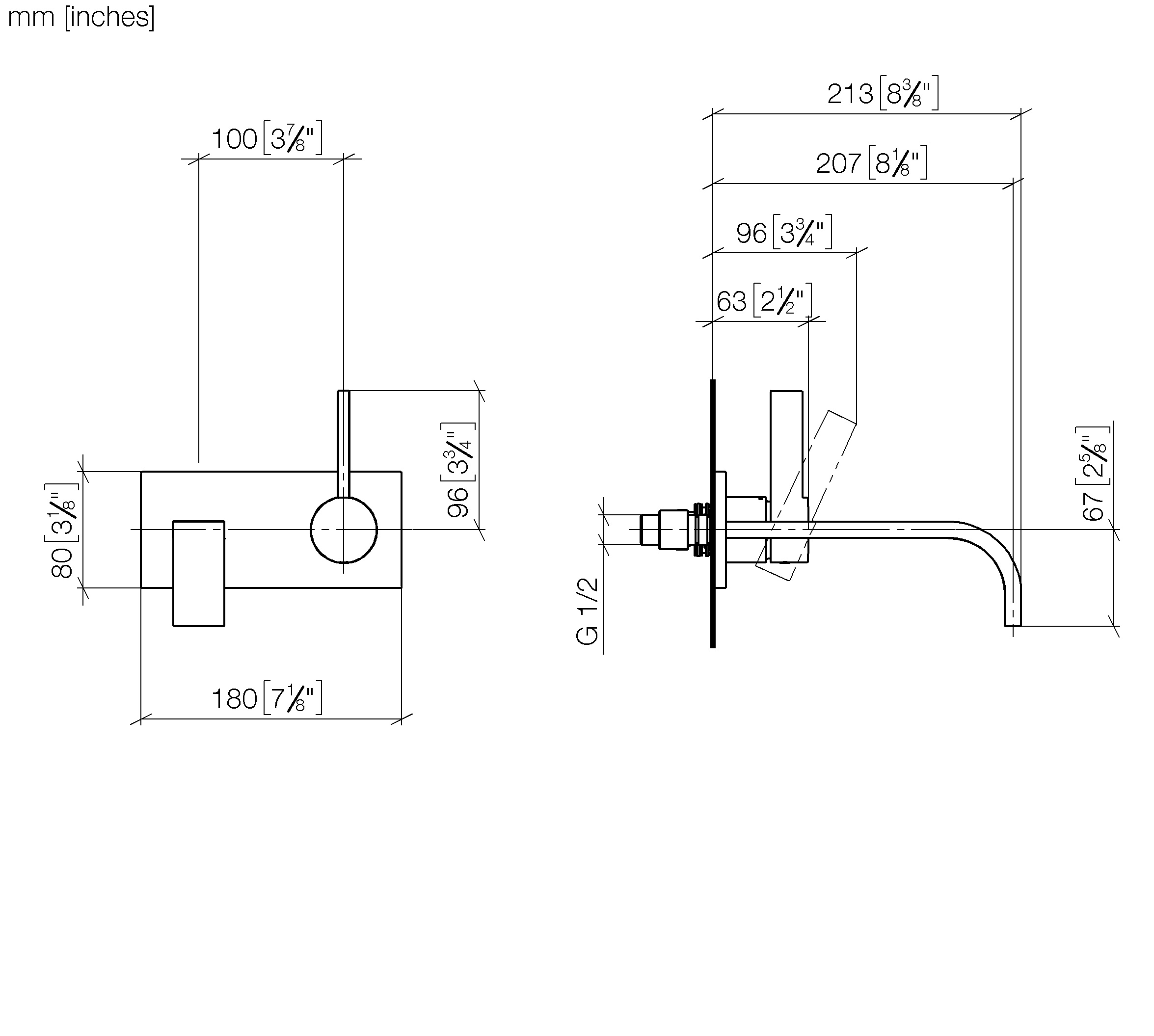 MEM chrom Waschtischarmaturen: Waschtisch-Wand-Einhandbatterie mit