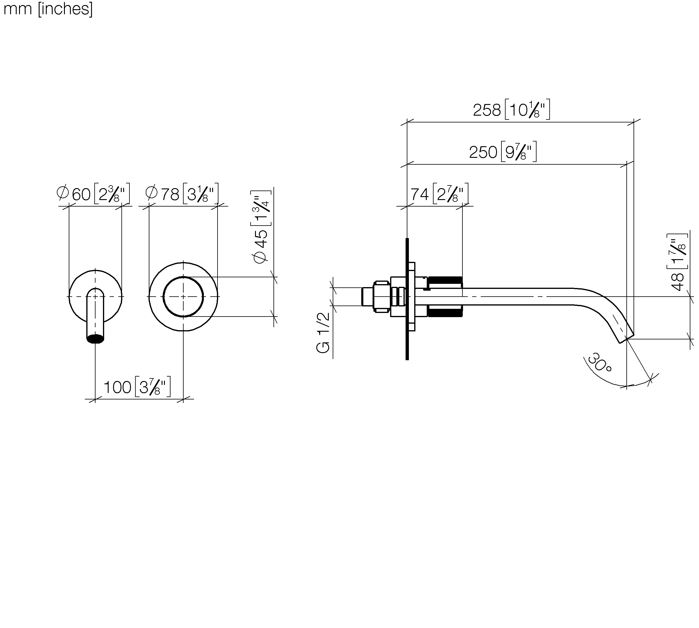 Meta chrom Waschtischarmaturen: META PURE Waschtisch-Wand